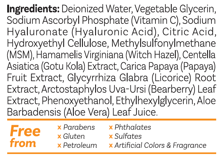 Vitamin C Serum with Hyaluronic Acid & MSM
