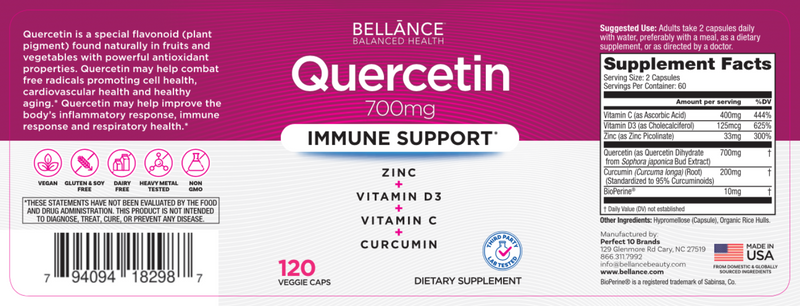 Quercetin 700mg Immune Support Supplement
